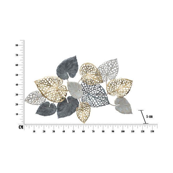 Метална декорация за окачване с десен на листа Mauro Ferretti -C-, 110 x 66 cm Ory - Mauro Ferretti-image-2