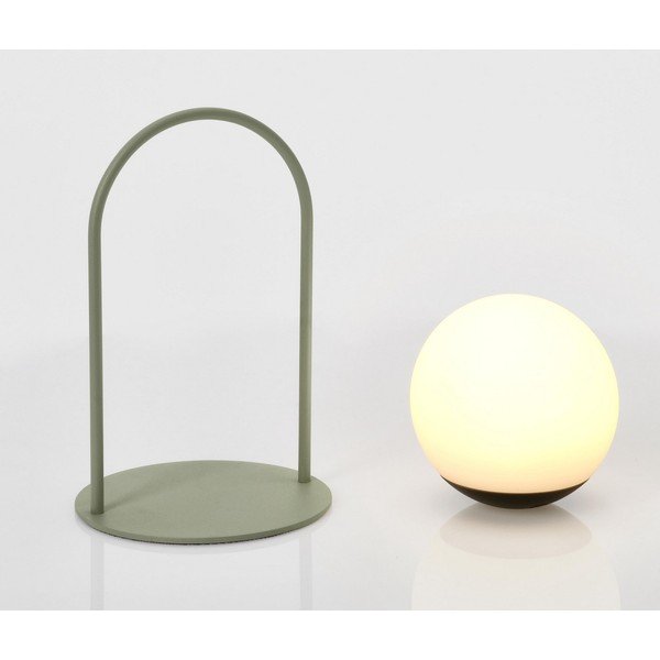 Зелена LED затъмняваща се настолна лампа с пластмасов абажур (височина 21 cm) Pansy – Bizzotto-image-1