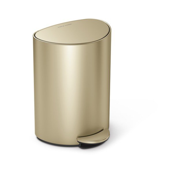 Матово златисто стоманено кошче за боклук с педал 6 l – simplehuman