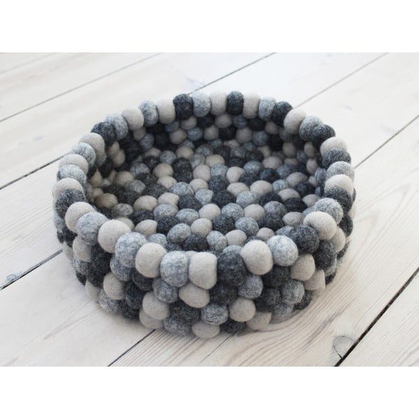 Тъмно сива кошница за съхранение на топки от вълна Кошница за топки, ⌀ 28 cm - Wooldot