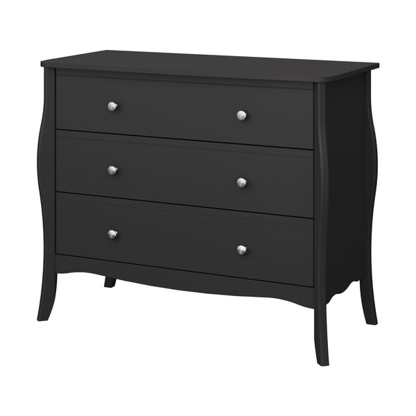 Черен нисък скрин 97x80 cm Baroque - Tvilum-image-1