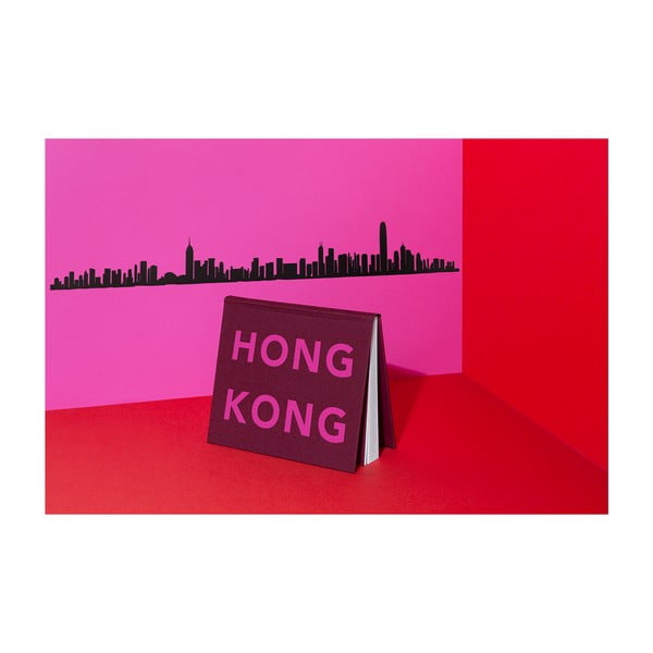 Черна декорация за стена със силует на град Хонконг - The Line