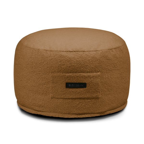 Кафява табуретка от букле Om 60 – SLOWDOWN