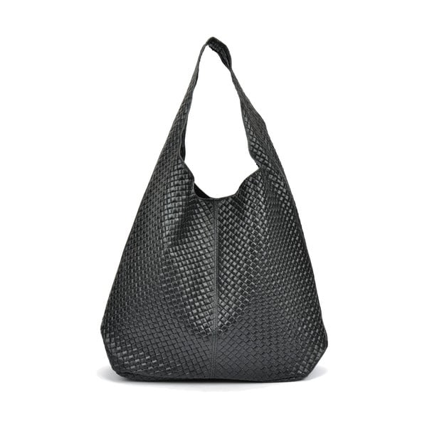 Черна кожена чанта Abelie - Mangotti Bags