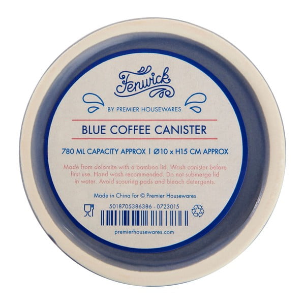 Modrá dóza na kávu s bambusovým víkem Premier Housewares Fenwick-image-1