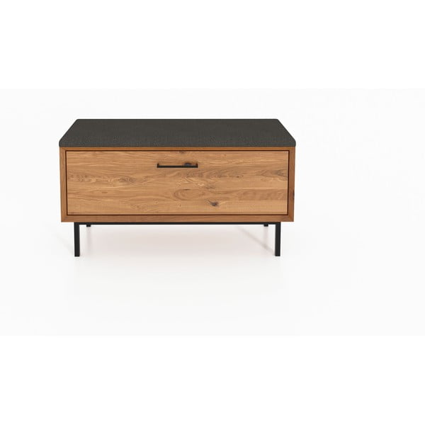 Сив/естествен дъбов шкаф за обувки с пейка Abies - The Beds-image-2