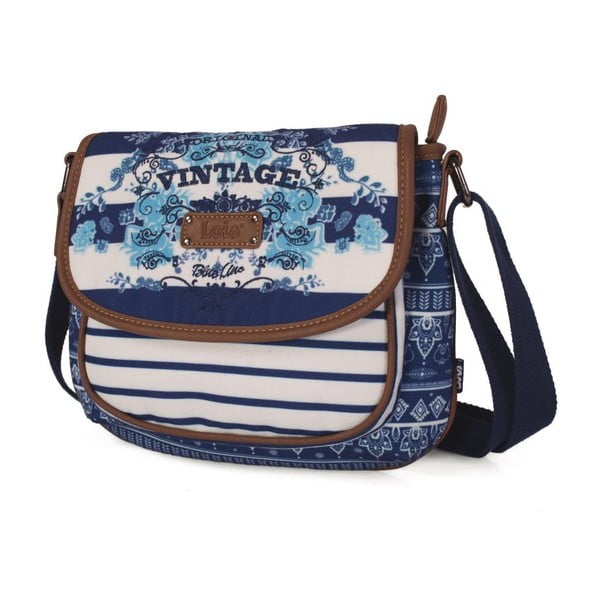 Modro-bílá kabelka Lois, 25 x 20 cm