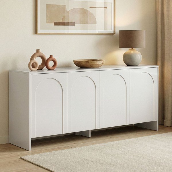 Бял скрин 180x80x45 cm Arlen  – Kalune Design-image-2