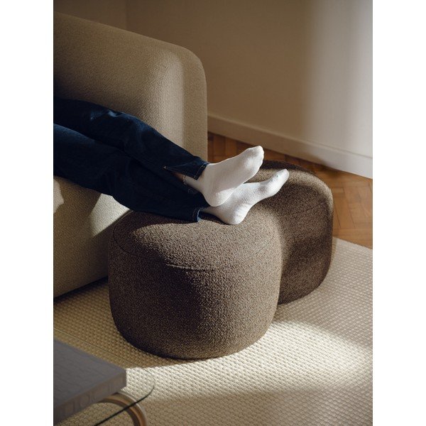 Тъмнокафява табуретка от прежда с примки от букле Umbo – noo.ma-image-2