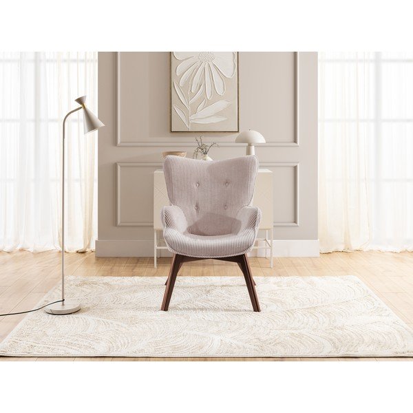 Светлорозово кресло от рипсено кадифе Niko – Ropez-image-1