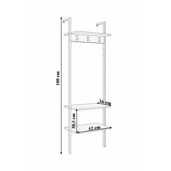 Черен комплект за коридор от рециклирана дървесина Nina - Kalune Design-image-4