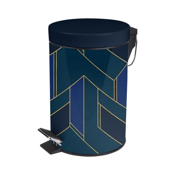 Тъмносиньо метално кошче за боклук с педал 3 l Achille – douceur d'intérieur