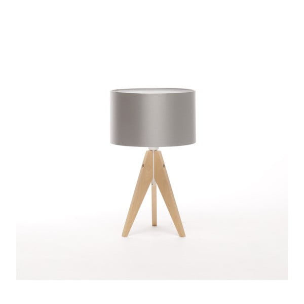 Šedá stolní lampa 4room Artist, bříza, Ø 25 cm