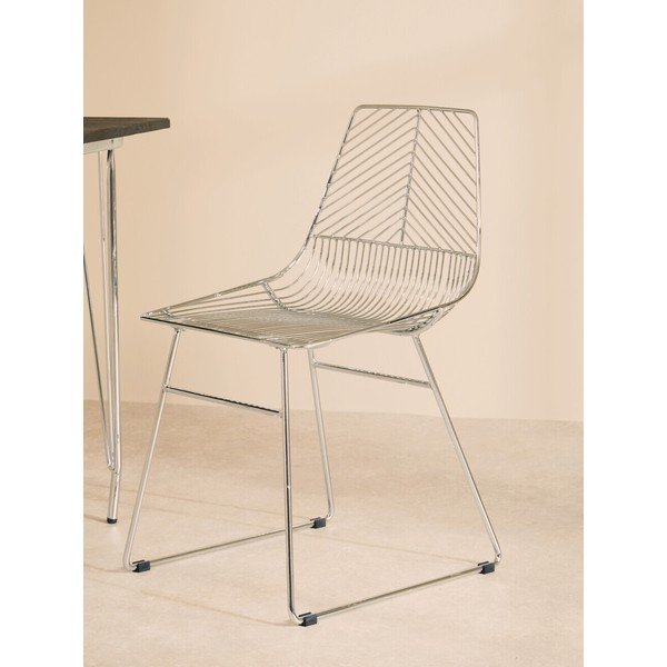 Метален трапезен стол в сребрист цвят District – Premier Housewares-image-1