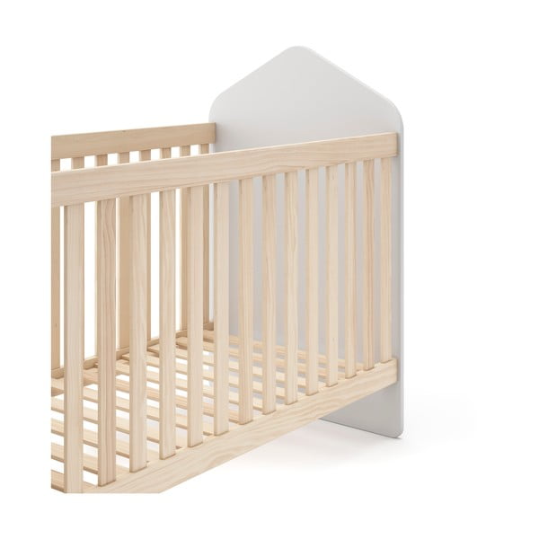 Детско креватче от бял/естествен бор 60x120 cm Estefania - Marckeric-image-4