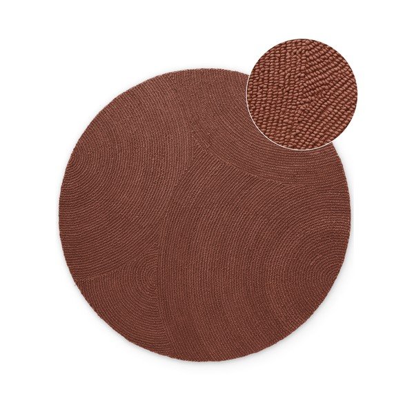 Ръчно изработен вълнен кръгъл килим в тухлен цвят ø 150 cm Calmio – Hanse Home