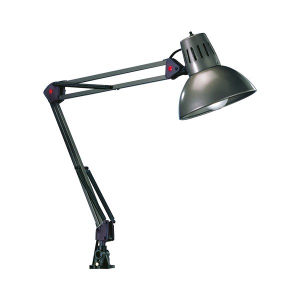 Настолна лампа с огъваща се структура/с клипс в сребрист цвят (височина 73,5 cm) Tajo – Trio-image-3