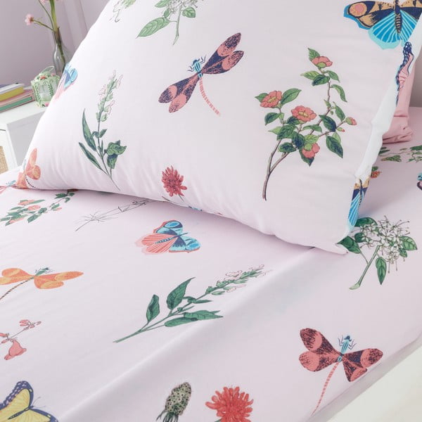 Разтегателен детски чаршаф за единично легло 90x190 cm Butterfly Garden - RHS