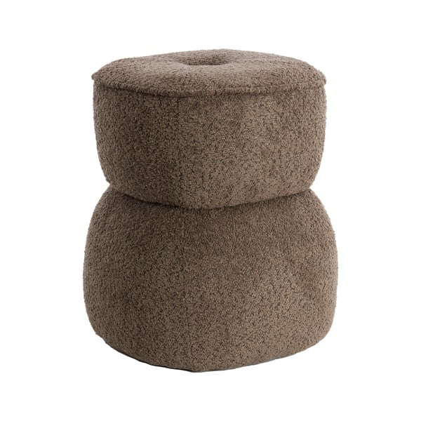 Кафява табуретка от плат букле Leyla – Light & Living-image-3