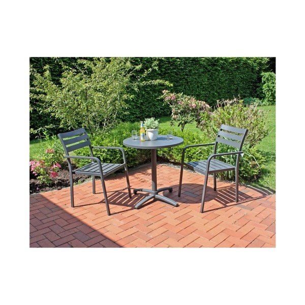 Сиво градинско кресло Treviso – Garden Pleasure-image-1