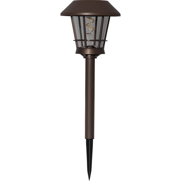 Кафяво външно соларно LED осветително тяло, височина 35 cm Fergus - Star Trading-image-2