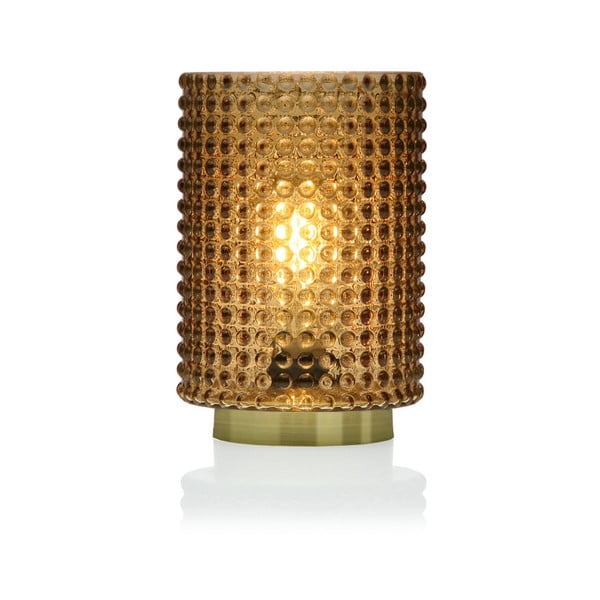 Жълта стъклена LED маслена лампа Relax, ⌀ 12 cm - Versa