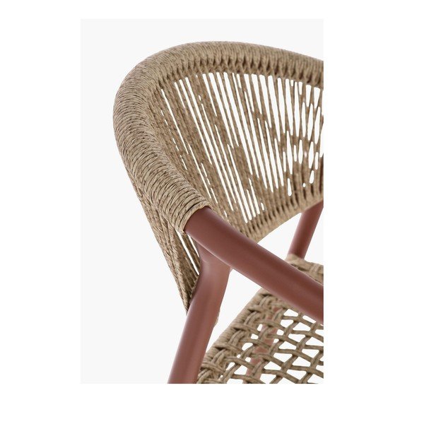 Червен /в естествен цвят метален градински стол Canarias – Bizzotto-image-1