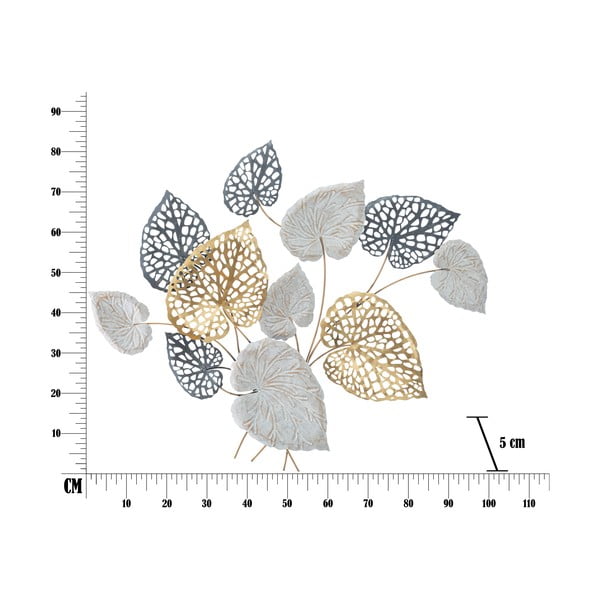 Метална декорация за окачване с десен на листа Mauro Ferretti -B-, 100 x 80 cm Ory - Mauro Ferretti-image-2