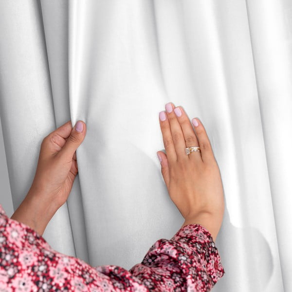 Бяло dimout перде 140x270 cm Eyelets – Restilo-image-3