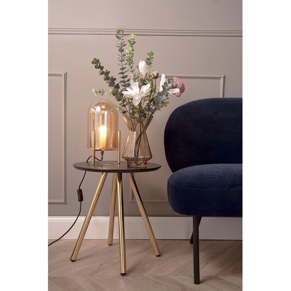 Стъклена настолна лампа в горчично жълто Bell, височина 30 cm - Leitmotiv-image-1