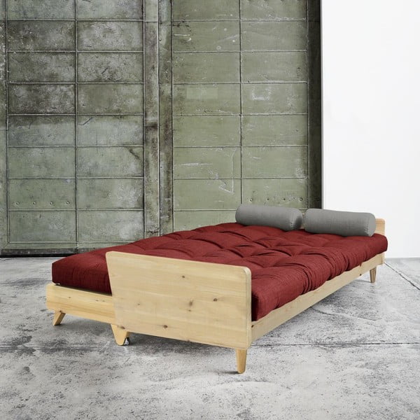 Rozkládací pohovka Karup Indie Natural/Passion Red/Granite Grey-image-2
