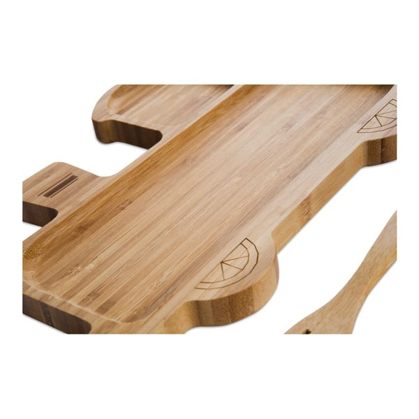 Комплект детска чиния във формата на влакче и прибори за хранене, изработени от бамбуково дърво Trainy - Bambum-image-2