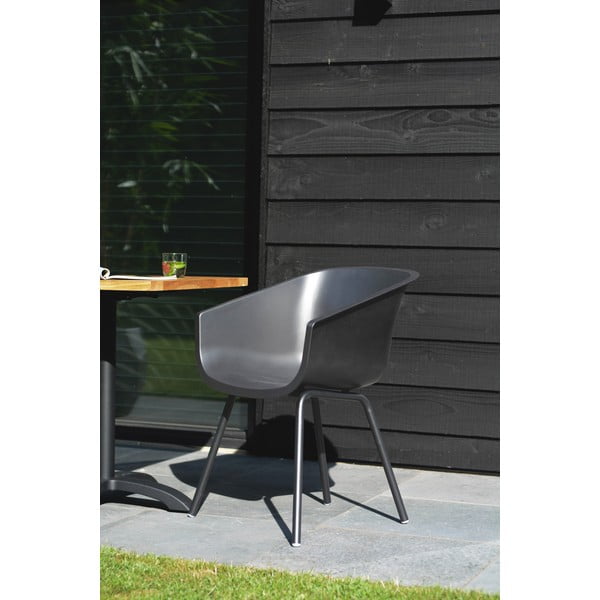Тъмносиви пластмасови градински столове в комплект от 2 броя Amalia Alu Rondo - Hartman-image-1