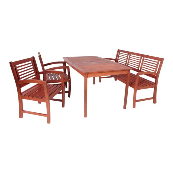 Градинска маса за хранене от масивен евкалипт 90x150 cm Madison – Garden Pleasure-image-2