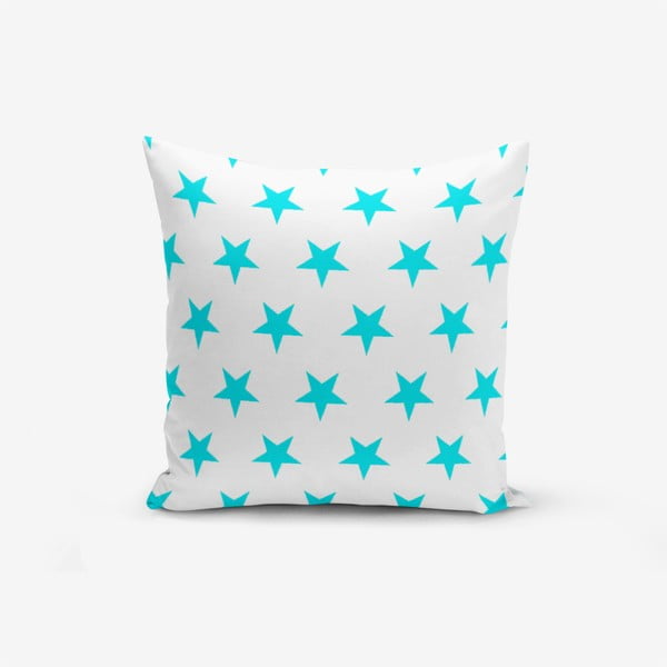 Калъфка за възглавница от памучна смес Turquoise Star Modern, 45 x 45 cm - Minimalist Cushion Covers