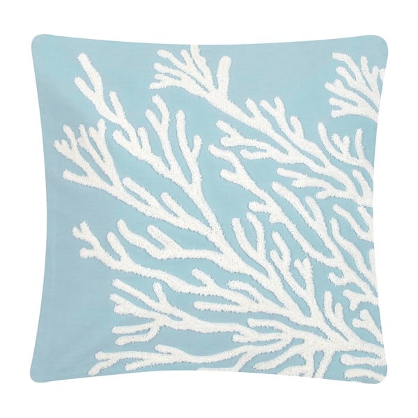 Синьо-бяла памучна декоративна калъфка за възглавница , 40 x 40 cm Reef - Westwing Collection