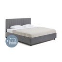 Сиво тапицирано двойно легло с място за съхранение и матрак с решетка 180x200 cm Myra Slim Line - Bonami Selection