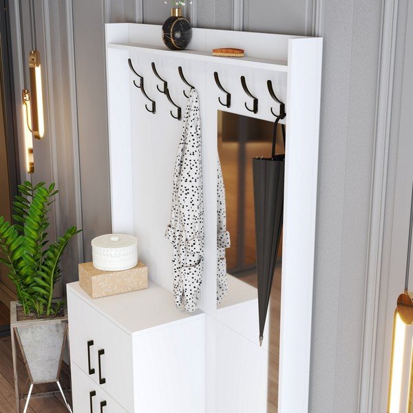 Комплект за коридор в бял цвят Berlin - Kalune Design-image-4