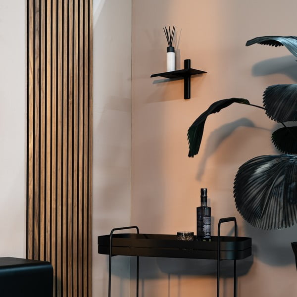 Черен метален стенен рафт 28 cm Hola – Spinder Design-image-1