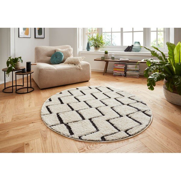 Бежово-черен килим , ⌀ 160 cm Handira - Mint Rugs-image-3