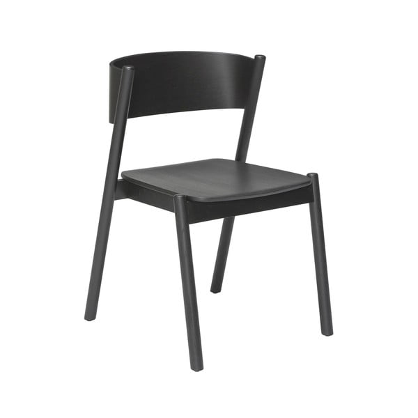 Черен дъбов трапезен стол Oblique - Hübsch