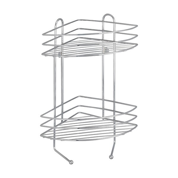 Ексклузивен двуетажен хромиран ъглов стенен рафт - Wenko-image-3