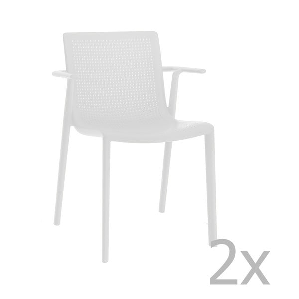 Комплект от 2 бели градински стола Beekat - Resol