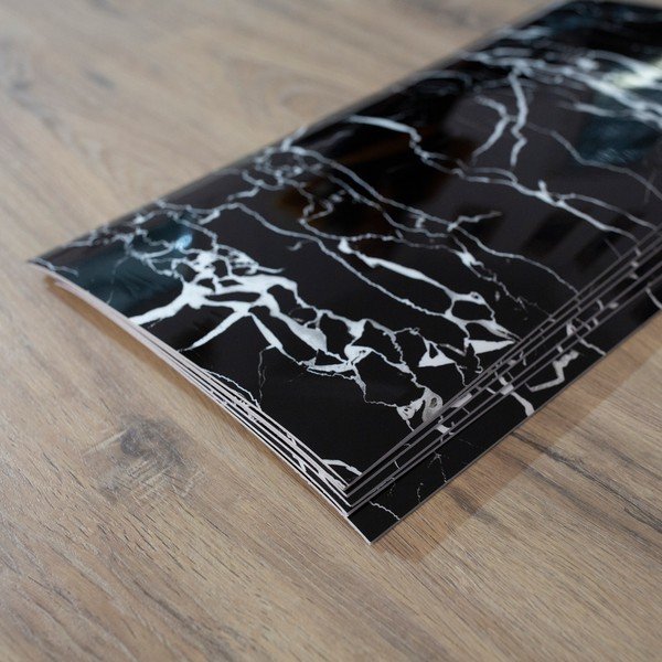 Самозалепващи се пана за стена в комплект от 6 броя 60x30 cm Nero Marquina - SP TREND-image-1