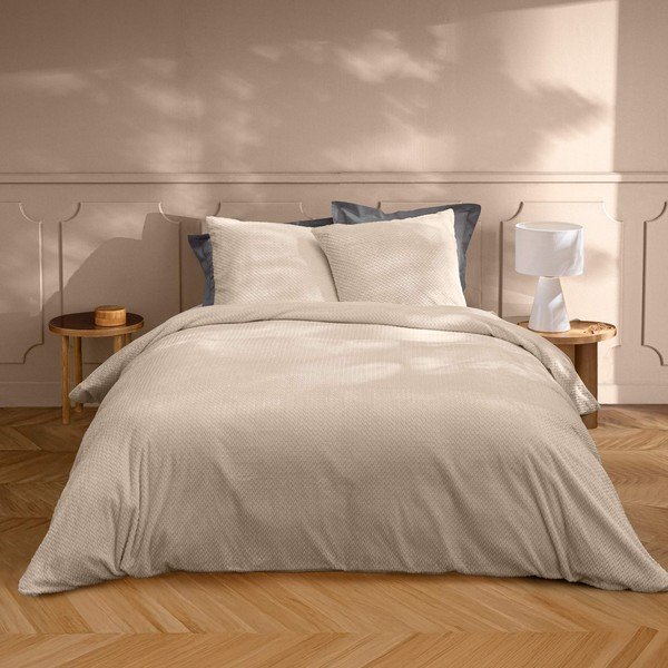 Бежово двойно /удължено 3 части фланелено спално бельо 240x220 cm Flanela – douceur d'intérieur-image-1