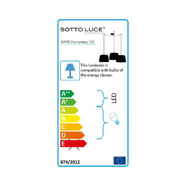 Черно висящо осветително тяло KAMI Elementary S 3S - Sotto Luce-image-1