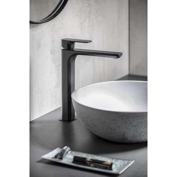 Матово-черна стояща батерия за мивка Spy – Sapho-image-1