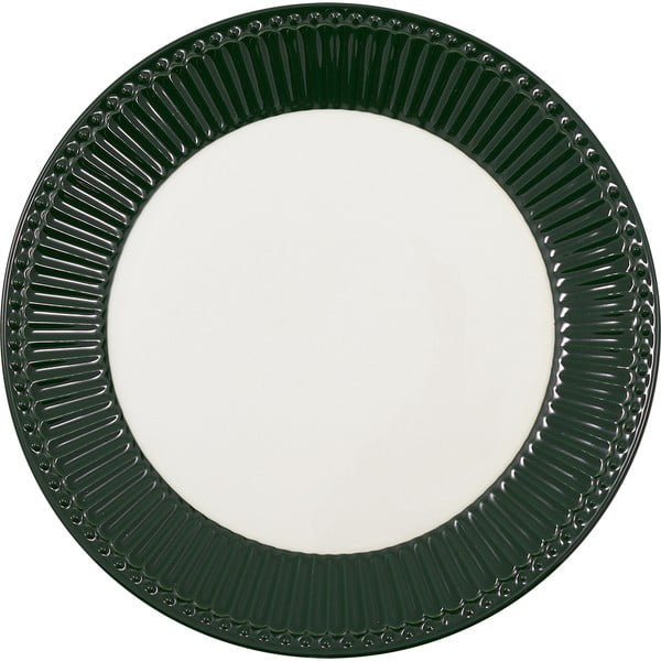 Бяло-зелена керамична чиния ø 23 cm Alice - Green Gate