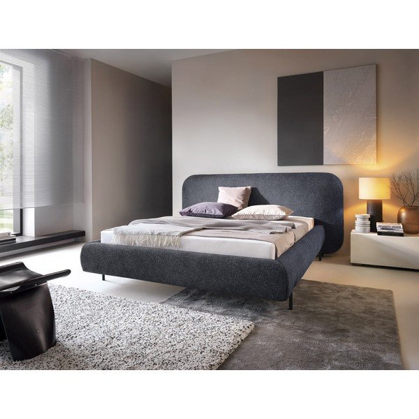 Синьо  двойно тапицирано легло с място за съхранение и включена подматрачна рамка 180x200 cm Pointt – ELTAP-image-1