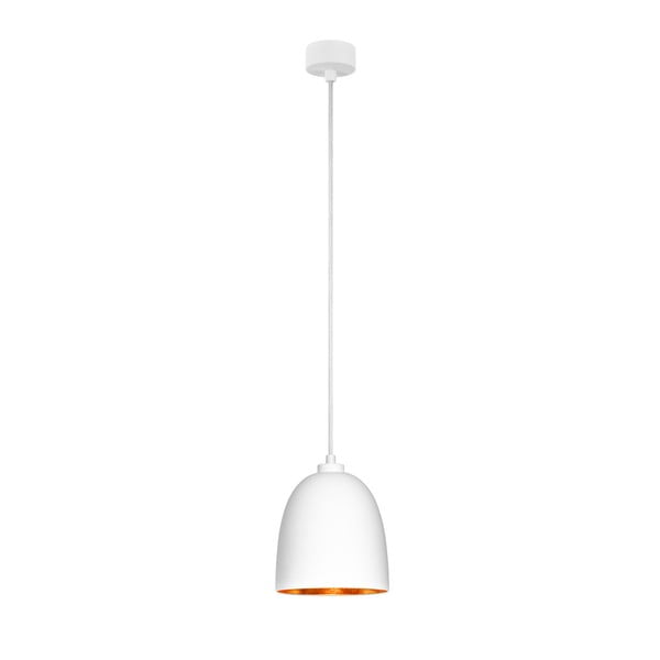 Бяла висяща лампа с медни детайли Awa - Sotto Luce